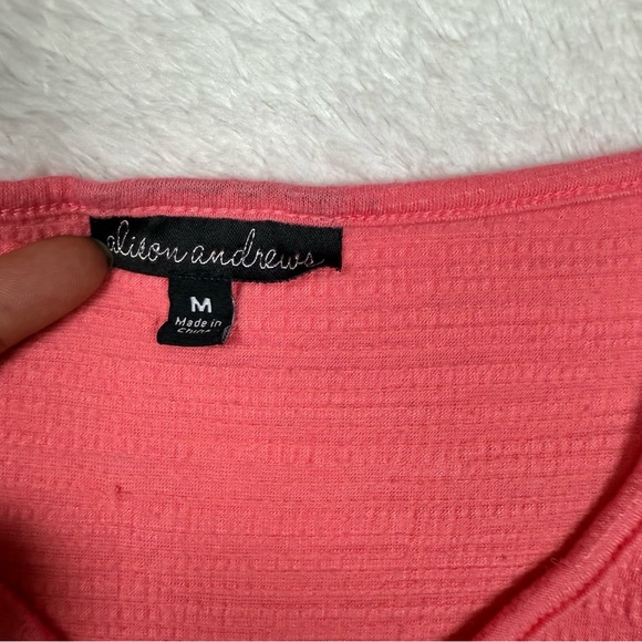 Elegant Coral Lace Sleeve Blouse - Picture 2 of 5